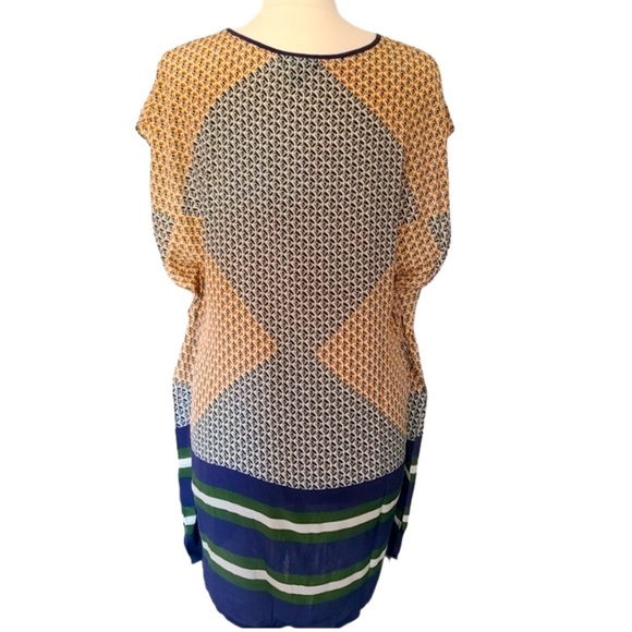 J. Crew 100% Silk Mosaic Mixed Media Print Kimono Cover-Up Dress Blouse Top - Picture 9 of 10